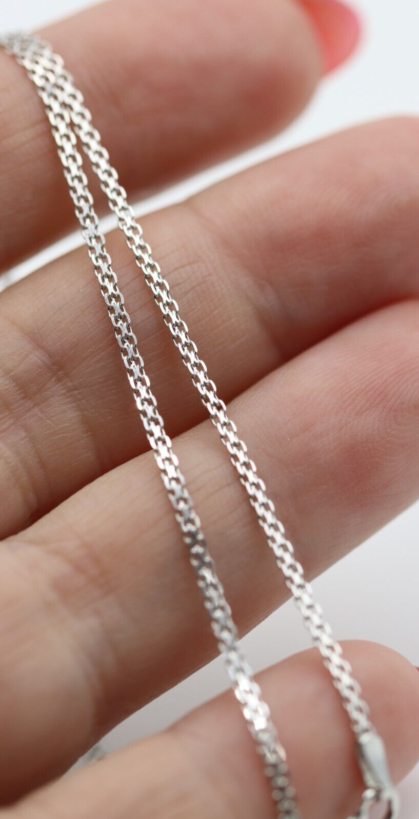 Genuine 18ct 18K White Gold Cable Chain Necklace 2.2 grams 45cm