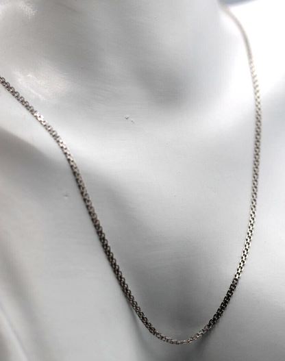 Genuine 18ct 18K White Gold Cable Chain Necklace 2.2 grams 45cm