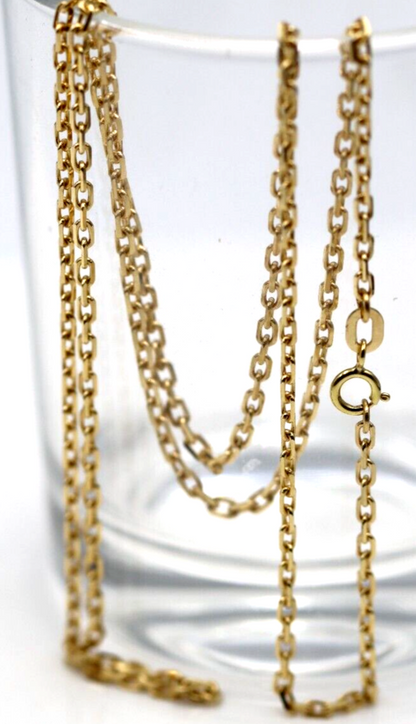 55cm 18ct 18K 750 Gold Yellow Gold Cable Necklace Chain 6.5g