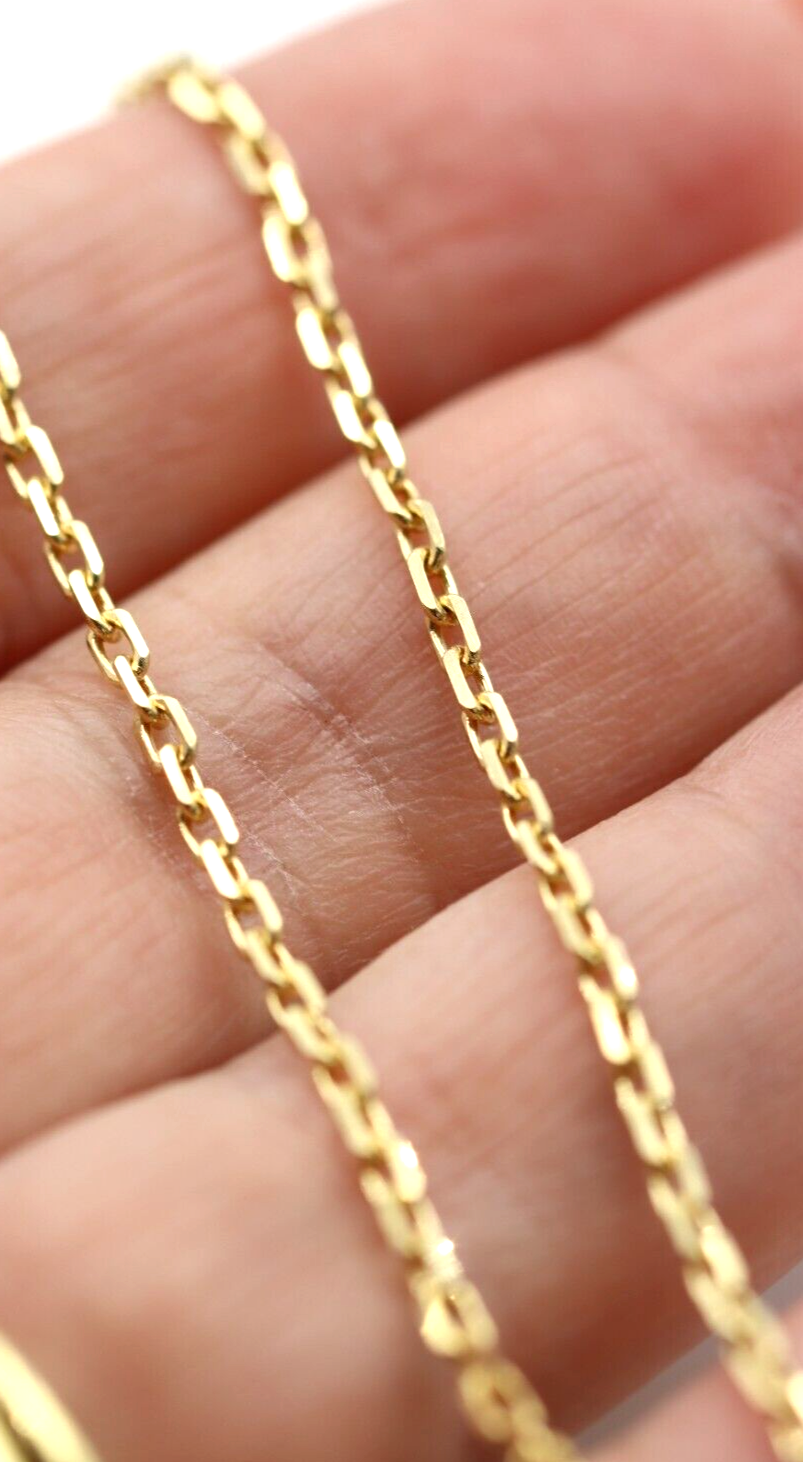 55cm 18ct 18K 750 Gold Yellow Gold Cable Necklace Chain