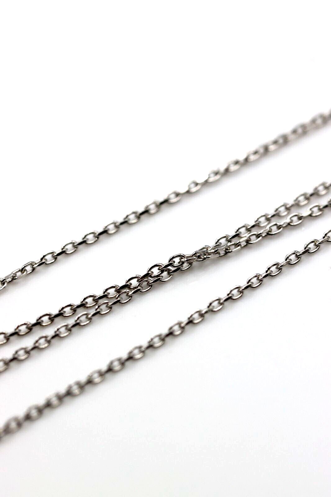 Genuine 9ct 9k White Gold Diamond Cut Belcher Cable Chain 60cm - Free Express Post