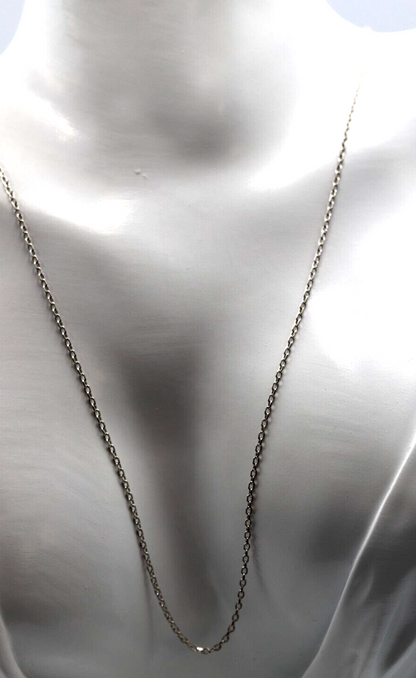 Genuine 9ct 9k White Gold Diamond Cut Belcher Cable Chain 60cm - Free Express Post