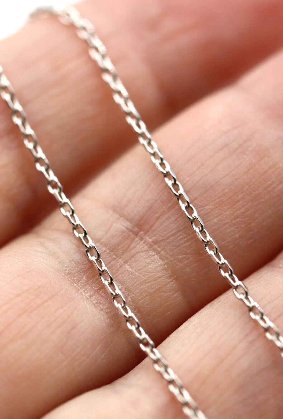 Genuine 9ct 9k White Gold Diamond Cut Belcher Cable Chain 60cm - Free Express Post