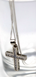 Cubic Zirconia Sterling Silver Cross Pendant + Necklace Chain - Free Post In Oz