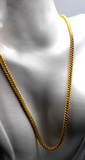 55cm 18ct 750 Yellow Gold Victorian Guard Wheat Spiga Link Chain Necklace-Free post