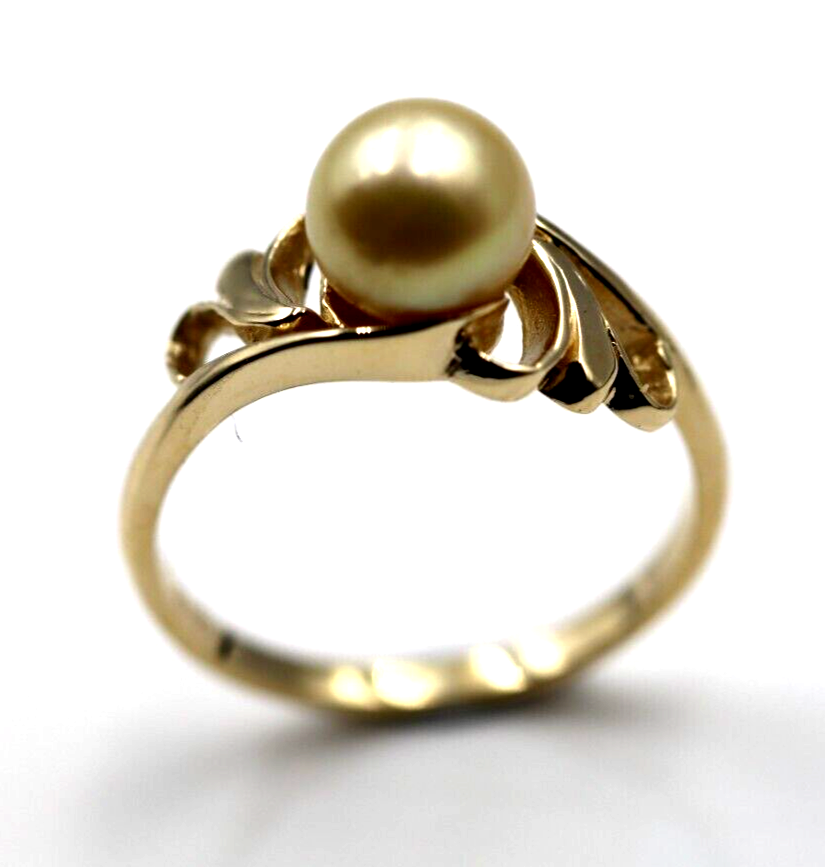 Size N Genuine New 9ct Yellow Gold 7mm Pearl Ring *Free Express Post In Oz