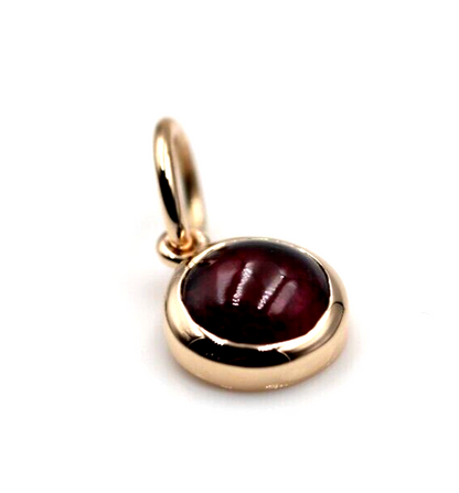 Genuine 9ct 9k Yellow, Rose or White Gold Cabochon Garnet Pendant / Charm