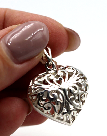 Kaedesigns Genuine New Sterling Silver Filigree Heart Pendant