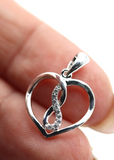 Sterling Silver 925 CZ Infinity Symbol in a Heart Pendant - Free Express Post