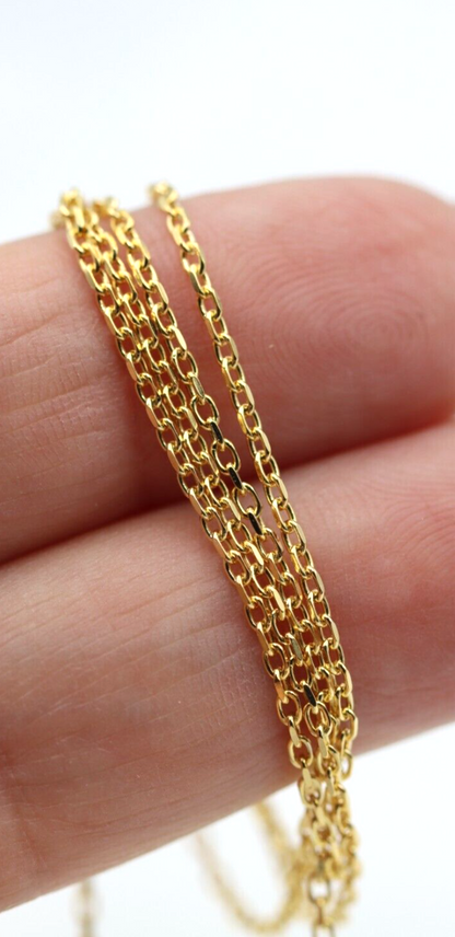 Genuine 9ct Yellow Gold Belcher Diamond Cut Cable Chain Necklace 45cm or  50cm