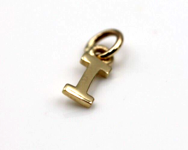 Genuine 9ct 9kt Tiny Very Small Yellow, Rose or White Gold Initial Pendant /Charm I