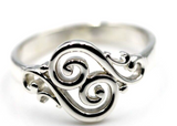 Kaedesigns Sterling Silver Full Solid Filigree Swirl Ring - Choose your size