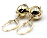 Heavy 9ct Yellow, Rose or White Gold Continental Hooks 10mm Ball Spinning Belcher Earrings