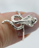 Sterling Silver 925 Delicate Snake Cobra Ring Size Q / 8