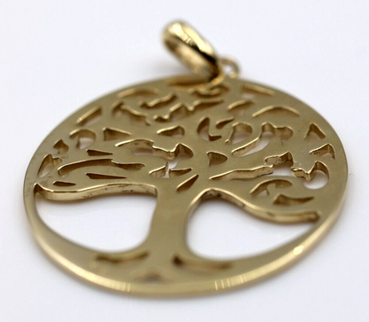 Genuine 9ct 9k Yellow Gold Oval Filigree Tree Of Life Pendant -Free Express Post