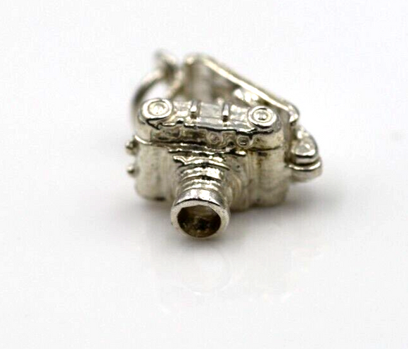 Genuine Sterling Silver 925 Camera Photographer Open Pendant / Charm * Free post