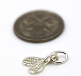 Sterling Silver Tiny Small Crossed Tennis Racquet Court Sport Charm -Free post