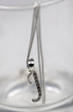 Sterling Silver Cubic Zirconia Initial Pendants A to Z with 45cm + 5cm Extender Chain
