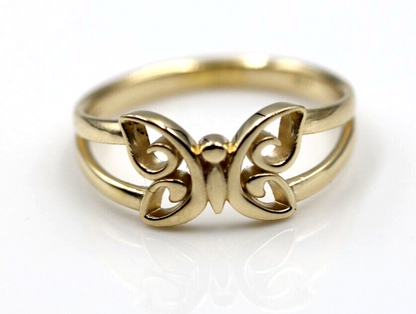 Genuine Solid 9ct White Or Rose Or Yellow Gold Butterfly Ring Choose Your Size