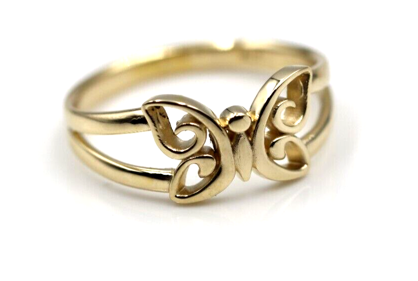 Genuine Solid 9ct White Or Rose Or Yellow Gold Butterfly Ring Choose Your Size