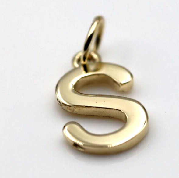 Kaedesigns, Genuine 9ct 9kt Genuine Solid Yellow, Rose or White Gold Initial Pendant S