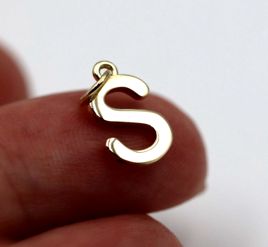 Kaedesigns, Genuine 9ct 9kt Genuine Solid Yellow, Rose or White Gold Initial Pendant S