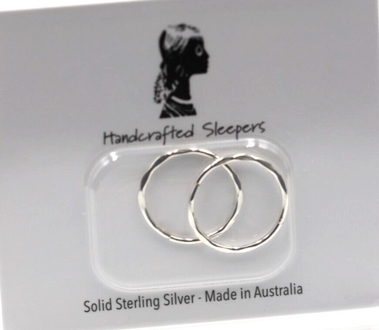 Genuine Sterling Silver Sleepers Faceted Hinged Earrings 12mm