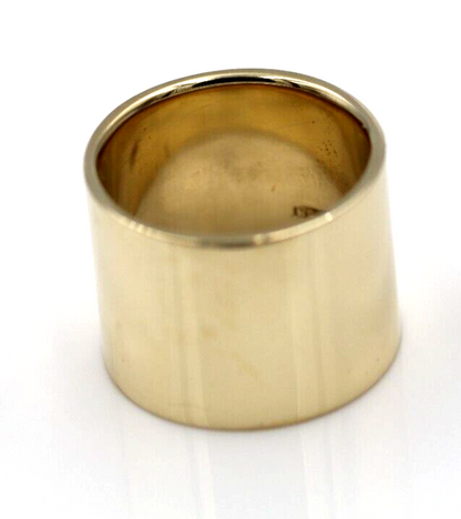 Size O Heavy 9ct Yellow, Rose or White Gold Full Solid 16mm Wide Flat Profile Band Cigar Ring