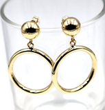 Genuine 9ct 9k Yellow, Rose or White Gold 10mm Half Ball Hoop Stud Circle Earrings