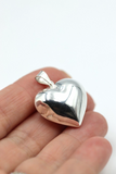 Genuine New Sterling Silver 925 Medium Puffy Bubble Heart Pendant -Free post