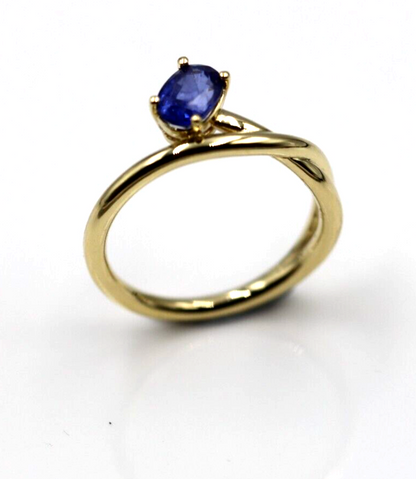 Kaedesigns New Genuine 18ct Yellow, Rose or White Gold Ceylon Blue Sapphire Twist Dress Ring