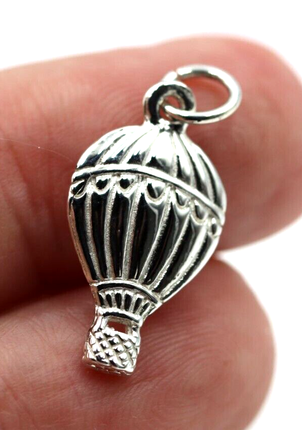 Genuine Sterling Silver 925 Hot Air Balloon Pendant or Charm