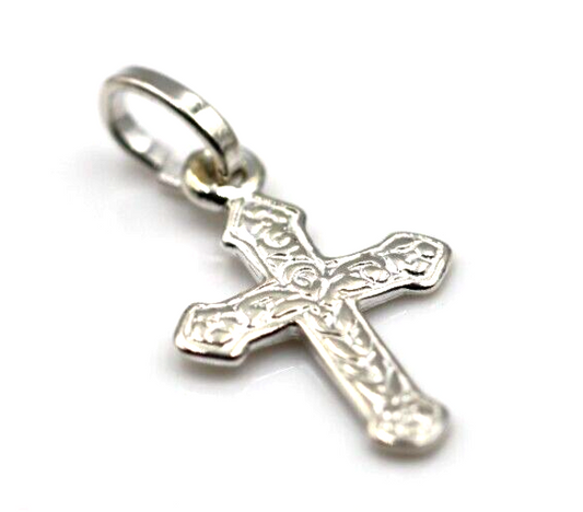 New Genuine Small Sterling Silver Delicate Fancy Cross Pendant