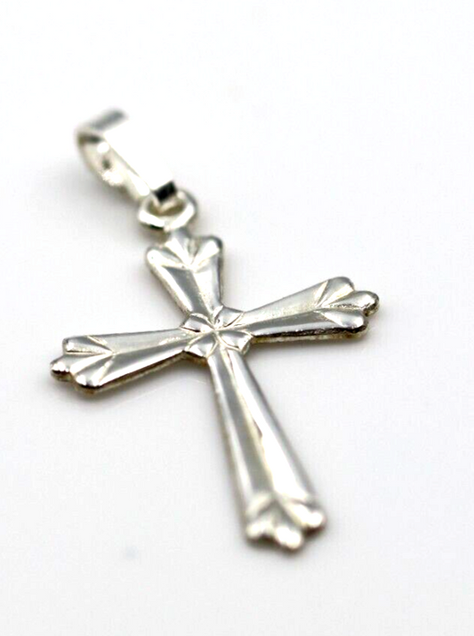 Genuine Brand New Fine Silver 999 Fancy Crucifix Cross 26mm x 16mm