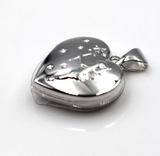 Sterling Silver 925 15mm Diamond Heart Diamond Set Fairy Locket *Free Post