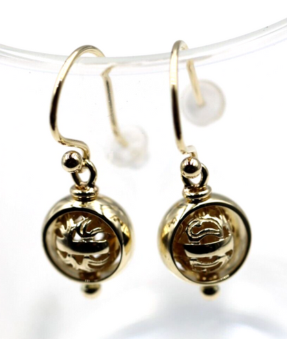 Kaedesigns, New 9ct yellow, Rose or White Gold Spinning Filigree Belcher Ball Earrings