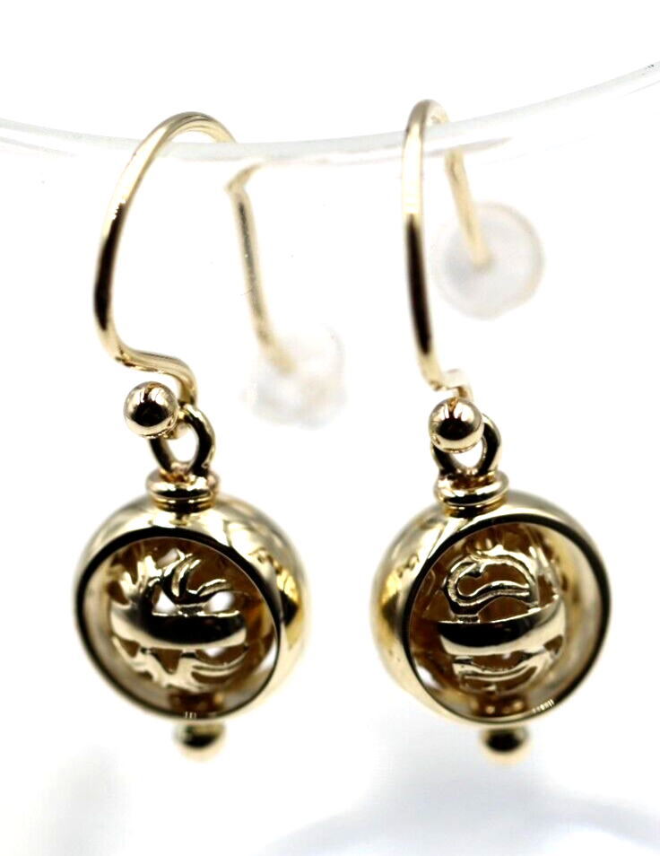 Kaedesigns, New 9ct yellow, Rose or White Gold Spinning Filigree Belcher Ball Earrings