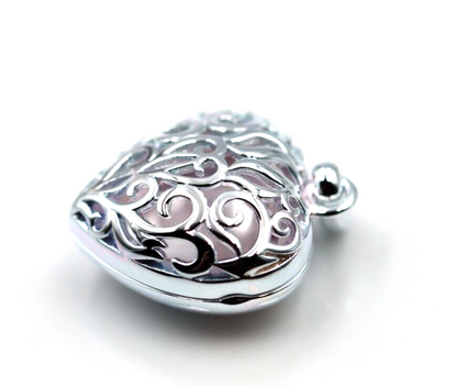 Genuine Sterling Silver 925 Heavy Filigree Heart Locket Pendant