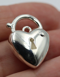 Kaedesigns New Sterling Silver Bubble Heart Padlock Pendant 18mm