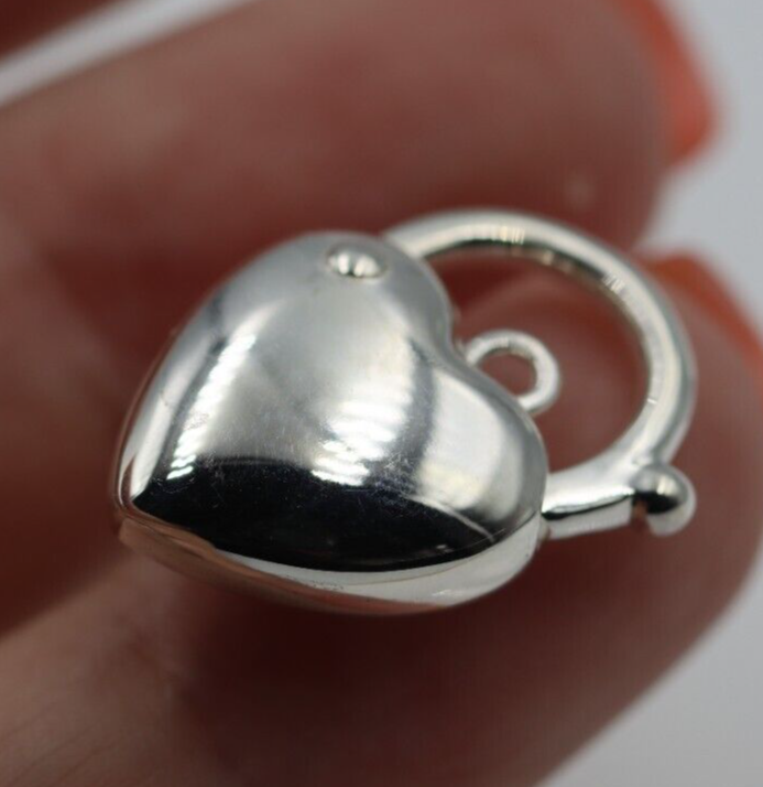 Kaedesigns New Sterling Silver Bubble Heart Padlock Pendant 18mm