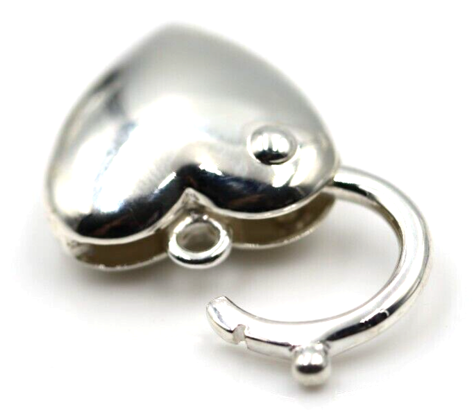 Kaedesigns New Sterling Silver Bubble Heart Padlock Pendant 18mm