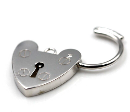 Medium 15mm Sterling Silver 925 Screw Heart Pendant Padlock