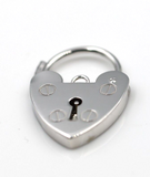 Medium 15mm Sterling Silver 925 Screw Heart Pendant Padlock