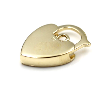 14x20mm 9ct Yellow, Rose or White Gold Filigree Flower Heart Pendant Padlock