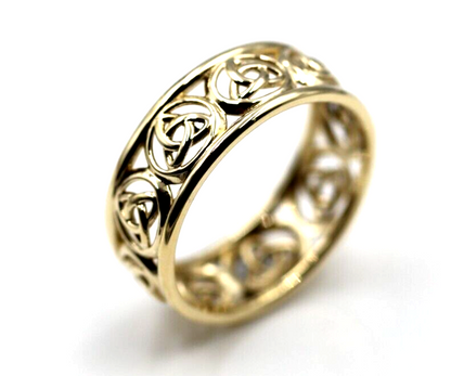 Kaedesigns Full Solid 9ct 9kt Yellow, Rose or White Gold Wide Celtic Weave Ring 514