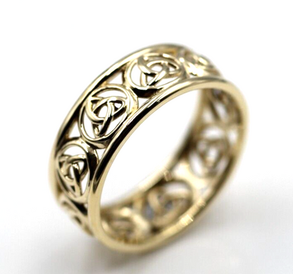 Kaedesigns Full Solid 9ct 9kt Yellow, Rose or White Gold Wide Celtic Weave Ring 514