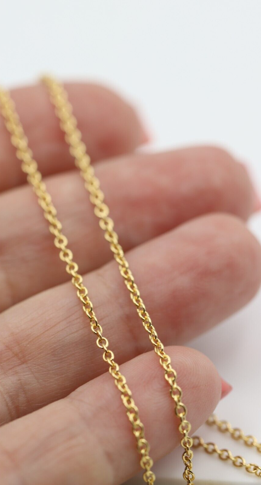 Genuine 9ct Yellow Gold Belcher Cable Chain Necklace 65cm 3.57grams