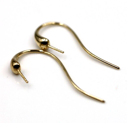 Genuine Large 9ct Yellow, Rose or White Gold Earring Hooks For Earrings + Pearl Pin