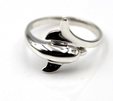 Genuine New 9ct Yellow or Rose or White Gold or Sterling Silver Dolphin Ring