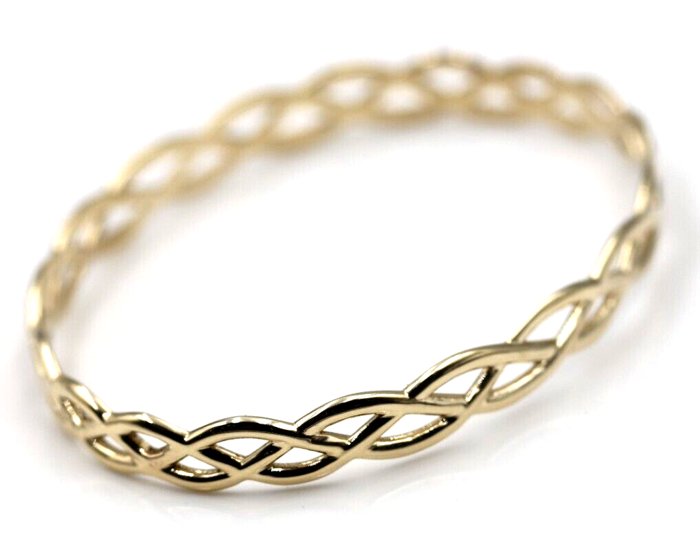 Kaedesigns New Genuine 9ct Yellow, Rose or White Gold Celtic Knot Oval Bangle 7.2cm X 5.2cm